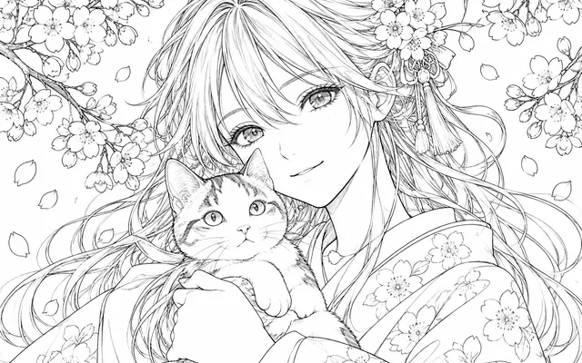 Clean monochrome manga line art extracted from a color image